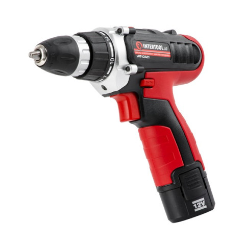 Дрель-шуруповерт аккумуляторная, Li-Ion 12В INTERTOOL WT-0321