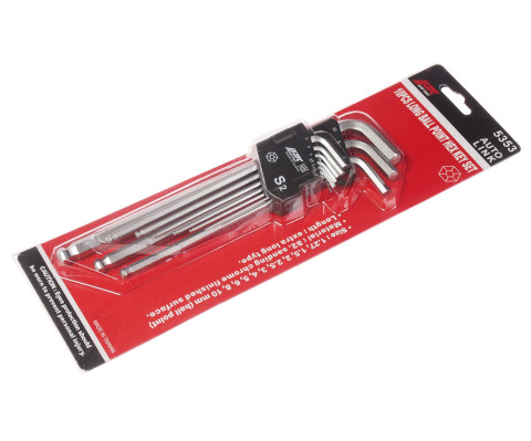Набор угловых ключей HEX с шаром 1,2-10мм удлиненных 10ед.