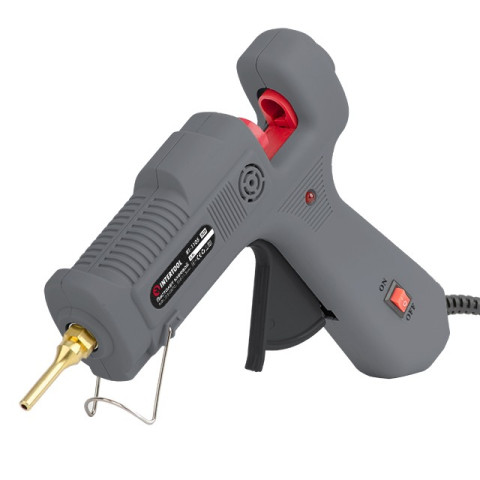 Пистолет клеевой 90(290)Вт, 230В,215-230°C под стержни 10.8-11.5мм, 13-30 г/мин., удлин. сопло, выключатель. INTERTOOL RT-1105