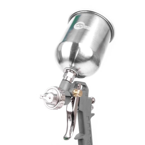 Краскопульт пневматический HP, форсунка 1.5мм, верхний металлический бачок 600мл, 5bar INTERTOOL PT-0205