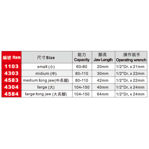 Ключ для снятия масляного фильтра (104~150мм)