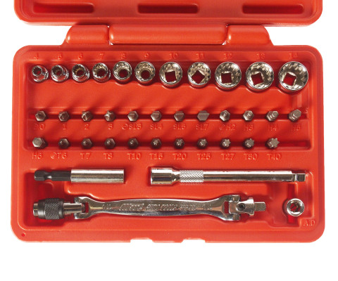 Набор головок и бит (SL,PH,HX,TORX) под 1/4&quot; (38 ед.).