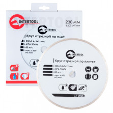 Диск отрезной алмазный со сплошной кромкой INTERTOOL CT-3005