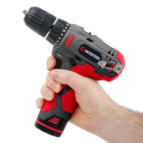 Дрель-шуруповерт аккумуляторная Li-Ion 12В INTERTOOL DT-0310