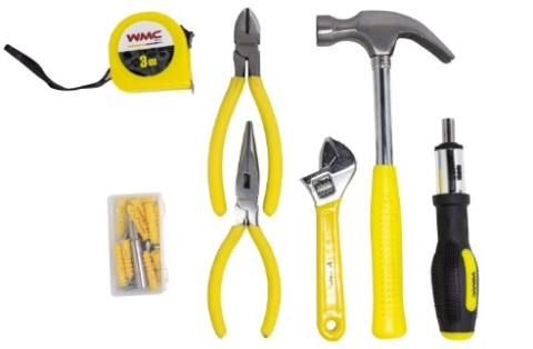 Набор инструментов 130пр(шарнирно-губцевый,отвертки,молоток,уровень,биты,рулетка,клещи для снятия изоляции,ключи Г-образные Hex/Torx)в складном кейсе WT-10130