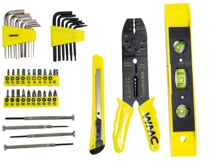 Набор инструментов 130пр(шарнирно-губцевый,отвертки,молоток,уровень,биты,рулетка,клещи для снятия изоляции,ключи Г-образные Hex/Torx)в складном кейсе WT-10130