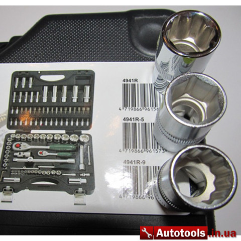 Force 4941-9 набор головок 1/4" & 1/2" - 94 ед. 12тигранный Виды головок