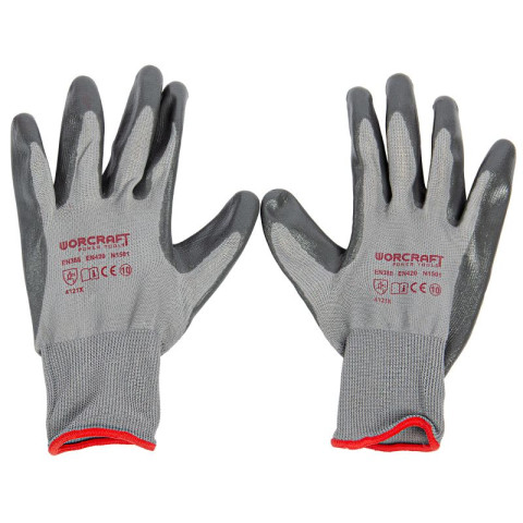 Перчатки рабочие нитрил серые WORCRAFT