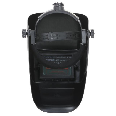 Маска сварщика "Хамелеон", авт. регулировка, класс светофильтра 1/2/1/2, 2сенсора, DIN11, 1/15000с, см. окно 92х34мм, РР INTERTOOL SP-0061