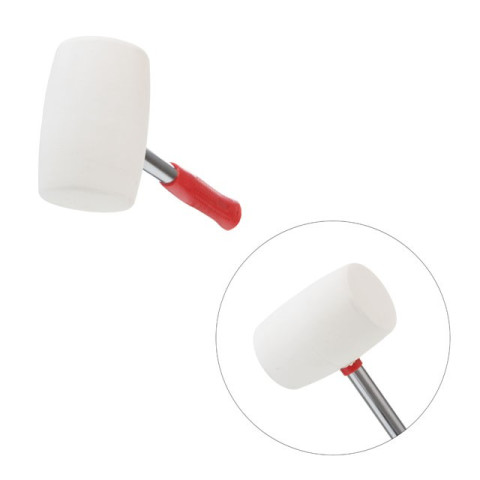 Киянка резиновая 680г белая резина, металлическая ручка INTERTOOL HT-0235