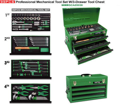 Ящик с инструментом TOPTUL 3 секции 99 ед. GCAZ0038