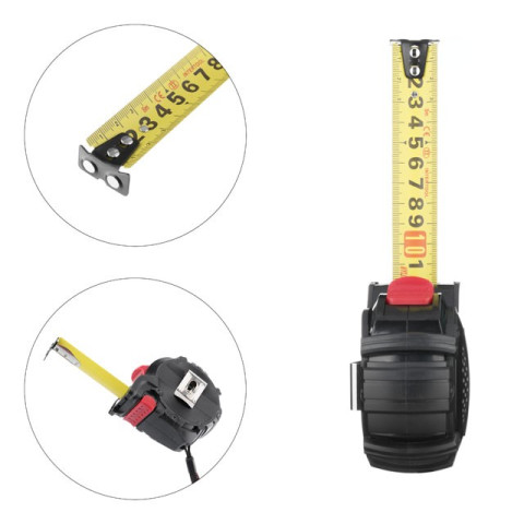 Рулетка с металлическим полотном покрытым нейлоном и магнитами на зацепе 8м*25мм STORM INTERTOOL MT-0828