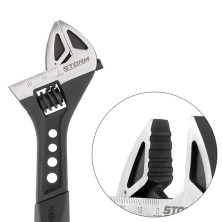 Ключ разводной 200мм кованный, рукоятка TPR, HRC 40~50, Cr-V STORM INTERTOOL XT-0075