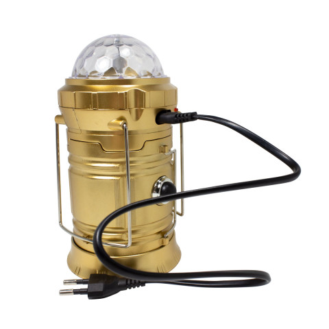 Фонарь-трансформер светодид-й аккум-й с функцией диско-шар(торц.свет:1LED/50LUM,бок.свет:6LED/30LUM,заряд:солн.батарея, кабель 220V/USB,t заряд.3-5ч)