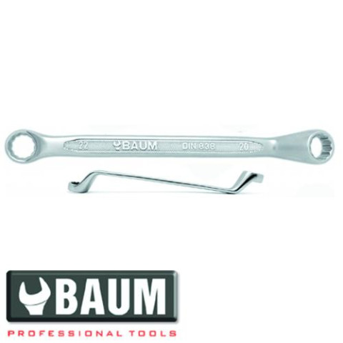 Ключ накидной отогнутый на 75° 17х19 мм, L=250 мм (BAUM 201719)