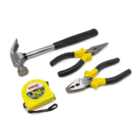 Набор инструментов 18пр(плоскогубцы,утконосы,нож,рулетка,отвертки,шестигранники,молоток,ножницы,изолента) WMC TOOLS WT-1018