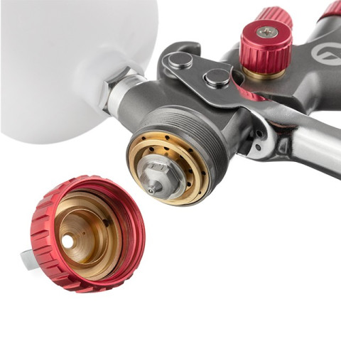 Краскопульт пневматический LVLP TEFLON профессиональный, форсунка 1.4мм, верхний пластиковый бачок 600мл., 1.5бар, STORM INTERTOOL PT-0144