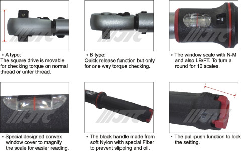 Ключ динамометрический со шкалой 10-100Нм 3/8" 405мм