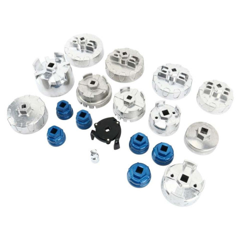 Набор съемников масляных фильтров,19пр.(съемник ''краб''-1шт, съемник ''крышка''-17шт) FK-61919