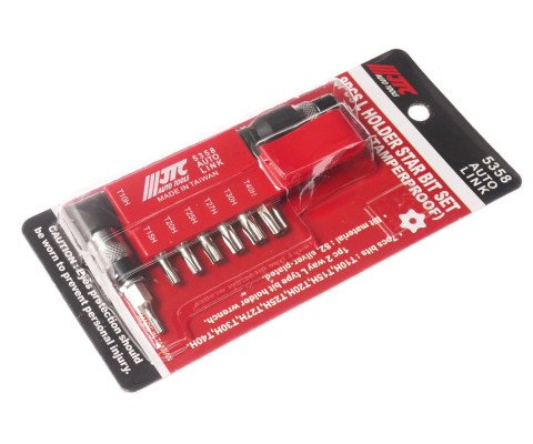 Набор бит 1/4&quot; TORX T10H-T40H с Г-образным переходником 8ед