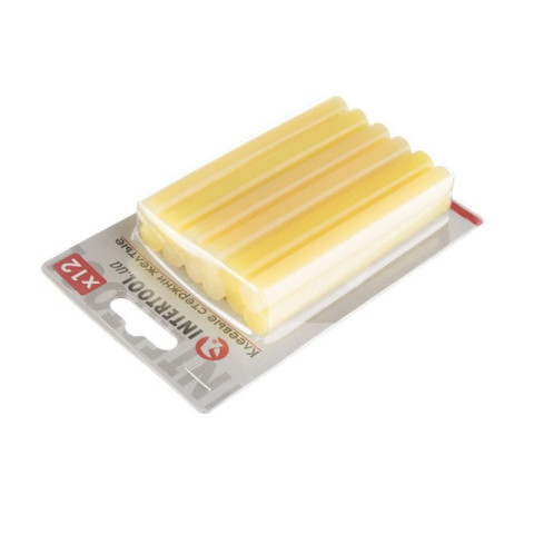 Комплект желтых клеевых стержней 11.2мм*100мм, 12шт. INTERTOOL RT-1049