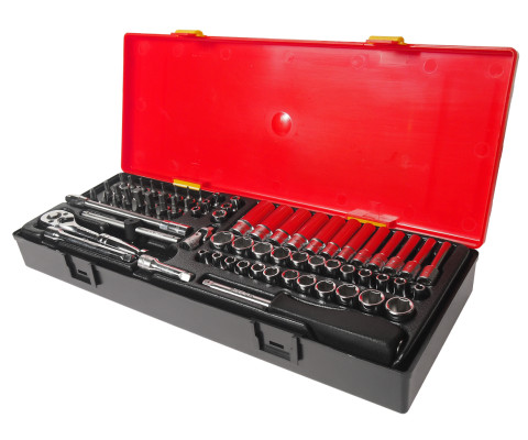 Набор головок 1/4" комбинированный 73ед.