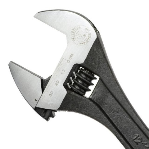 Ключ разводной 300мм, Cr-V, черный, фосфатированный, с полированной головкой INTERTOOL XT-0062