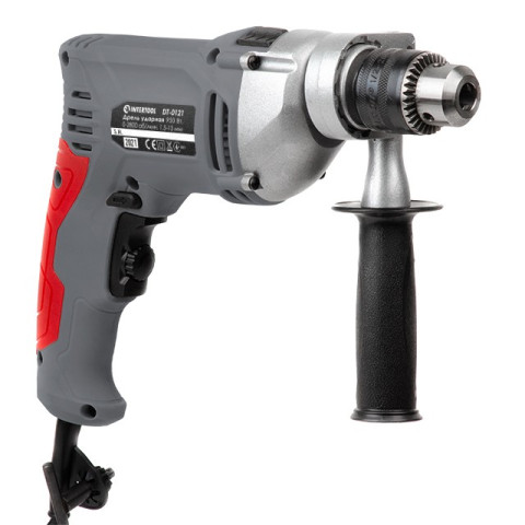 Дрель ударная 950Вт, 0-2800 об/мин, 1.5-13мм, реверс, металлический корпус редуктора INTERTOOL DT-0121