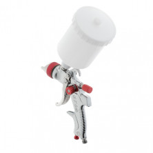 Краскопульт пневматичний HVLP з трьома наборами форсунок - 1,3мм, 1,4мм, 1,7мм, пластиковий бачок, 3бар INTERTOOL PT-0153