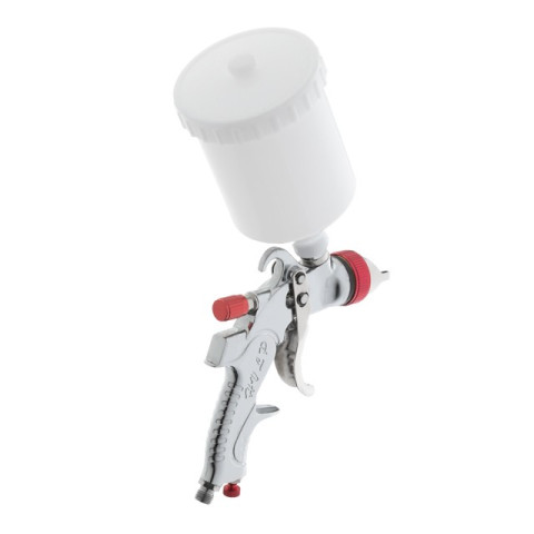 Краскопульт пневматичний HVLP з трьома наборами форсунок - 1,3мм, 1,4мм, 1,7мм, пластиковий бачок, 3бар INTERTOOL PT-0153