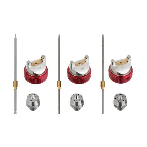 Краскопульт пневматичний HVLP з трьома наборами форсунок - 1,3мм, 1,4мм, 1,7мм, пластиковий бачок, 3бар INTERTOOL PT-0153