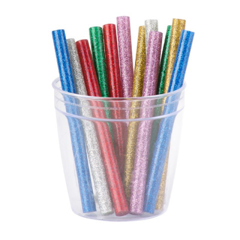 Комплект цветных перламутровых клеевых стержней 7.4мм*100мм, 12шт INTERTOOL RT-1033