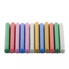 Комплект цветных перламутровых клеевых стержней 7.4мм*100мм, 12шт INTERTOOL RT-1033