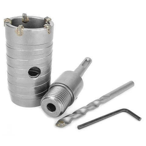 Комплект: сверло корончатое по бетону 40мм+Переходник SDS Plus 100мм INTERTOOL SD-7040