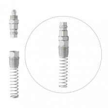 Переходник с пружиной со спирального или прямого шланга 5,5х8 мм на ответную часть быстроразъемного соединения INTERTOOL PT-1835