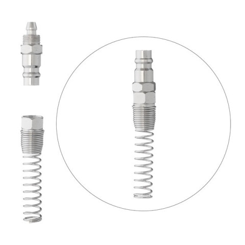 Переходник с пружиной со спирального или прямого шланга 5,5х8 мм на ответную часть быстроразъемного соединения INTERTOOL PT-1835