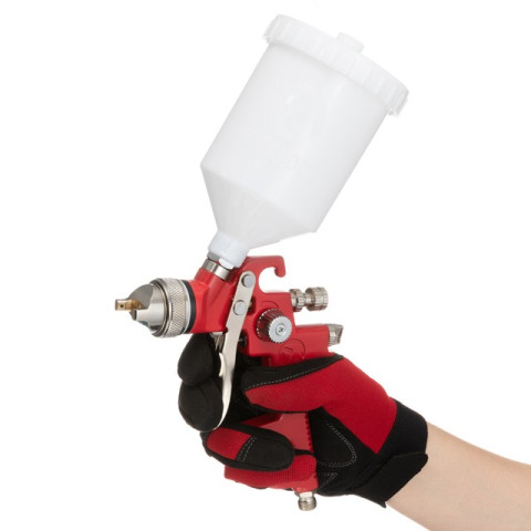 Краскопульт пневматический HVLP, верхний пластиковый бачок INTERTOOL PT-0104