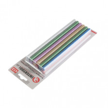 Комплект цветных перламутровых клеевых стержней 11.2мм*200мм, 12шт INTERTOOL RT-1035