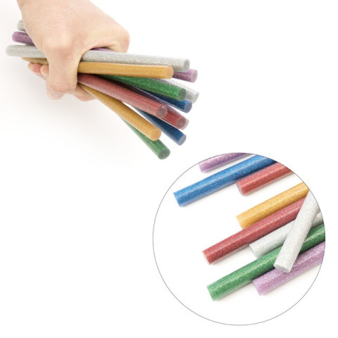 Комплект цветных перламутровых клеевых стержней 11.2мм*200мм, 12шт INTERTOOL RT-1035