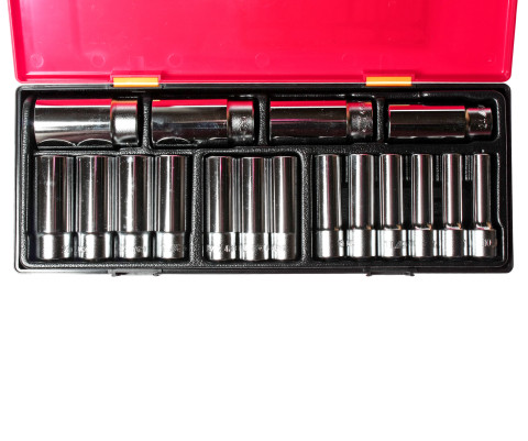 Набор головок глубоких 10-32мм., 1/2", 6-гр. 17ед.