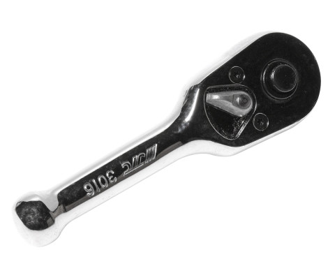 Трещотка укороченная 1/4" 89мм (стальная ручка)