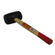 Киянка резиновая 350г. 50 мм, черная резина, деревянная ручка INTERTOOL HT-0236
