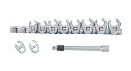 3/8" Набор ключей разрезных односторонних с удлинителем 11 пр. (код 51110)