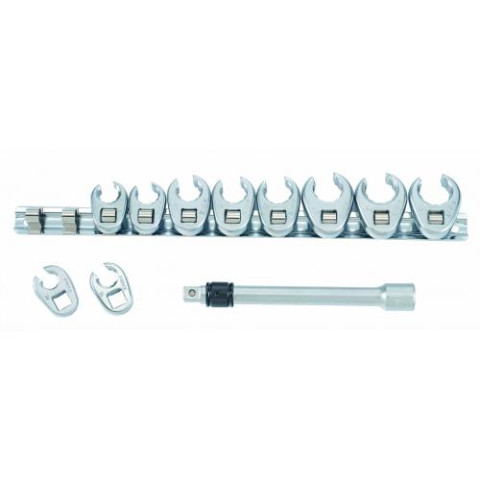 3/8" Набор ключей разрезных односторонних с удлинителем 11 пр. (код 51110)