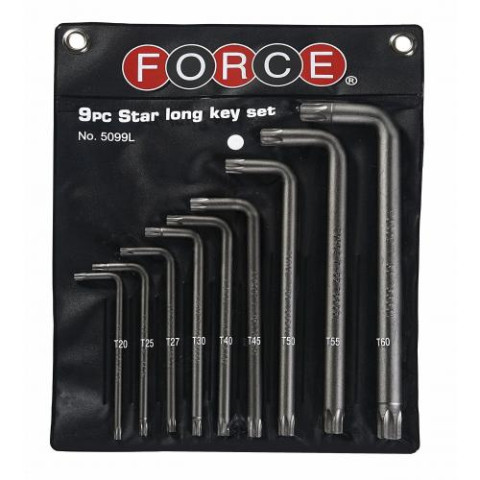 Набор ключей Torx Г-образных длинных 9 пр. (T20-T60) (код 5099L)