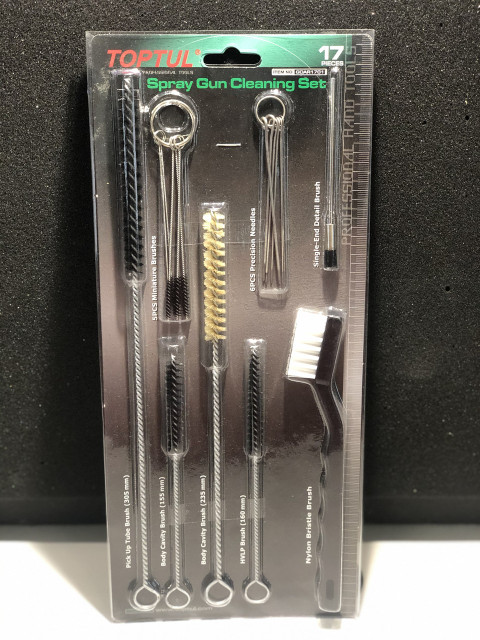 Щетки для чистки краскопульта набор 17ед. TOPTUL GDAR1701