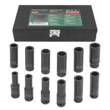 Набор головок ударных глубоких 1/2" 6гр 12пр. (10, 12-19, 21, 22, 24 мм) в кейсе Rockforce RF-4127-5MPB