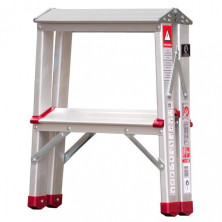 Стремянка алюминиевая двухсторонняя 2 ступени, высота 440мм INTERTOOL LT-1102