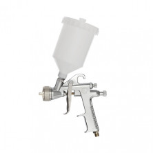 Краскопульт пневматический HP, форсунка 1.4мм, верхний пластиковый бачок 600мл., 5бар INTERTOOL PT-0111
