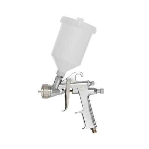Краскопульт пневматический HP, форсунка 1.4мм, верхний пластиковый бачок 600мл., 5бар INTERTOOL PT-0111